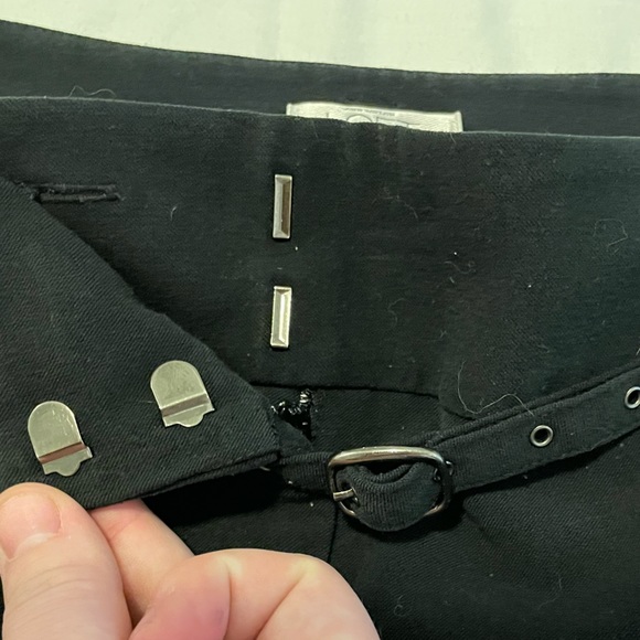 LOFT Pleated Wide Leg Trousers with belt Dress Pants Culottes Black Women’s 4P - Picture 9 of 9